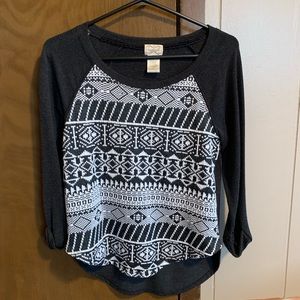 3/4 Sleeve Tribal Print Sweater
